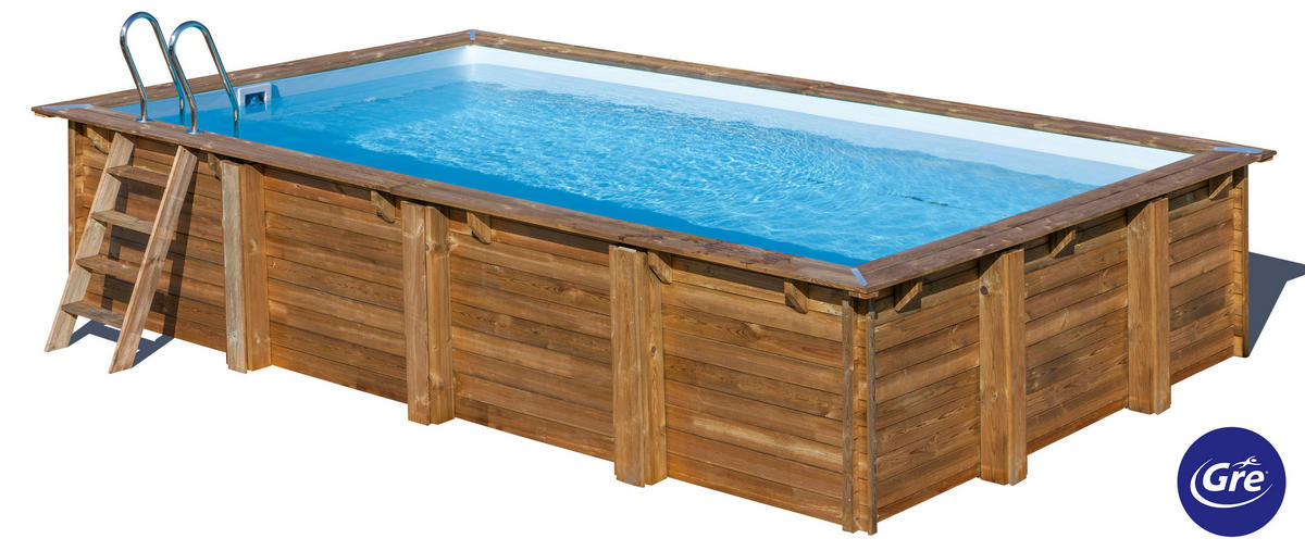 POOL-SET 2024 620/420/133 cm  - Kieferfarben, KONVENTIONELL, Holz (620/420/133cm) - Gre