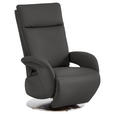 RELAXSESSEL in Leder Grau - Edelstahlfarben/Grau, Design, Leder/Metall (70/108/80cm) - Cantus