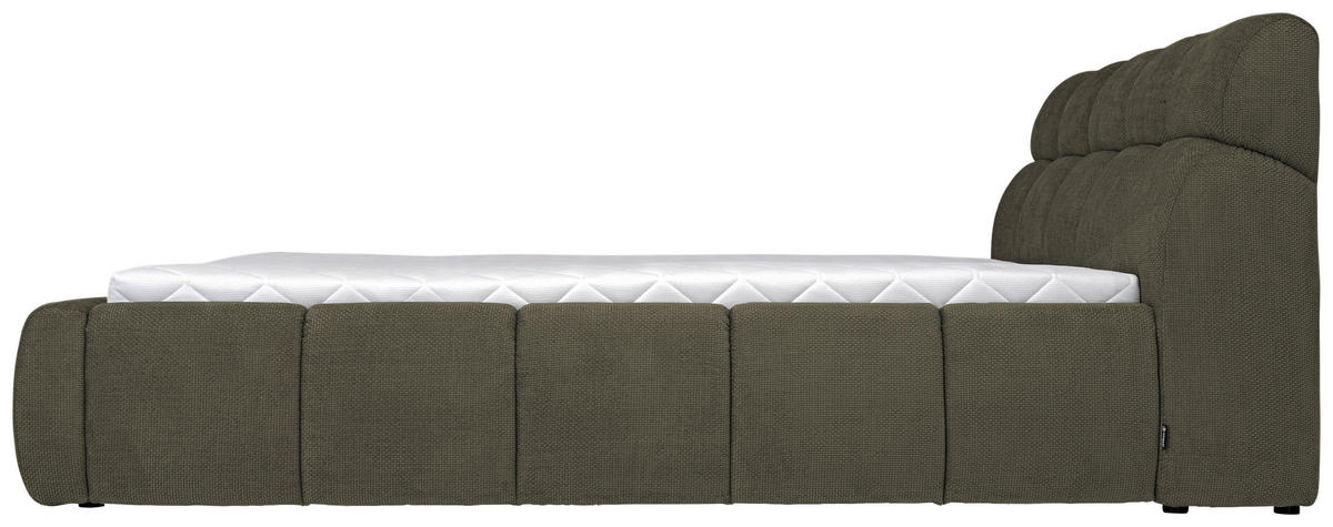 POLSTERBETT Bettkasten, Lattenrost 140/200 cm  in Olivgrün  - Schwarz/Olivgrün, Design, Holz/Kunststoff (140/200cm) - Esposa