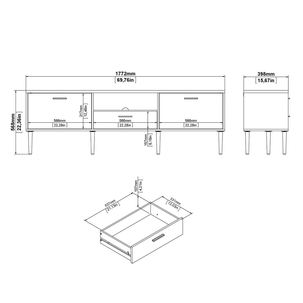 TV-BÄNK i svart  - svart, Design, metall/trämaterial (177,2/56,8/39,8cm) - Best Price