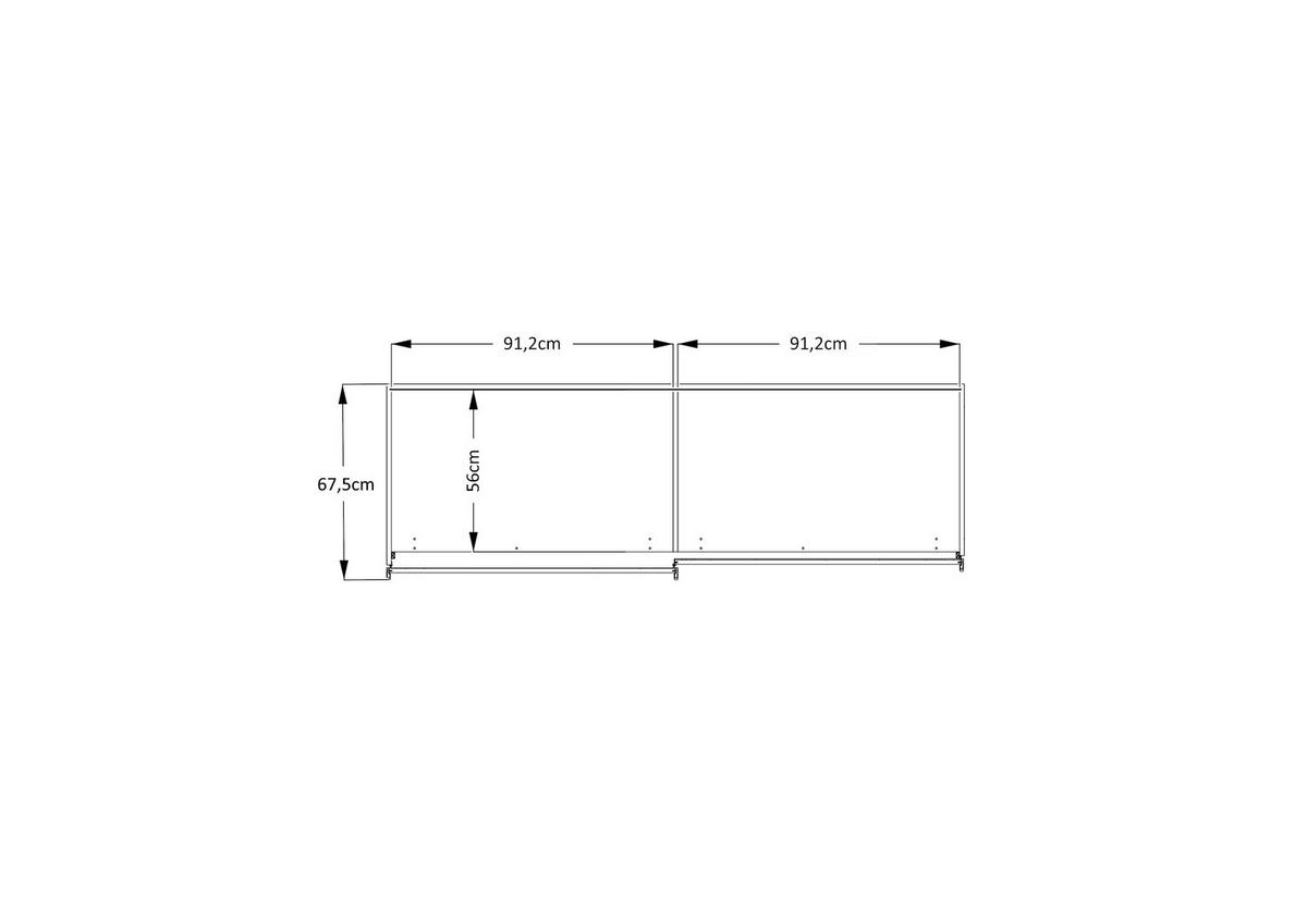 SCHWEBETÜRENSCHRANK 188/222/68 cm 2-türig Eiche Artisan, Elfenbein  - Elfenbein/Schwarz, Design, Glas/Holzwerkstoff (188/222/68cm) - Dieter Knoll