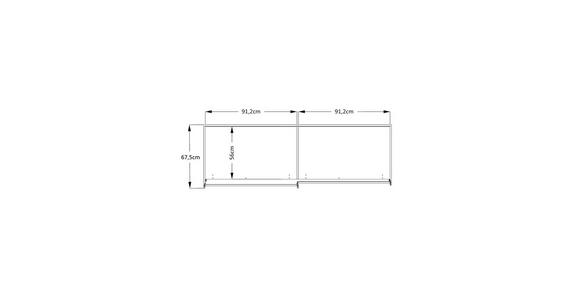 SCHWEBETÜRENSCHRANK 188/222/68 cm 2-türig Eiche Artisan, Elfenbein  - Elfenbein/Schwarz, Design, Glas/Holzwerkstoff (188/222/68cm) - Dieter Knoll