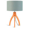 TISCHLEUCHTE GOOD&MOJO  36/54 cm   - Hellgrau/Naturfarben, Trend, Holz/Textil (36/54cm) - Good & Mojo