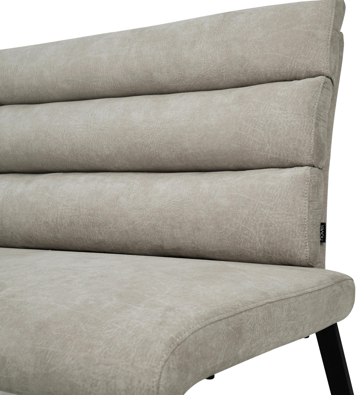 SITZBANK 180/94,5/70 cm Webstoff Taupe  - Taupe/Schwarz, Design, Textil/Metall (180/94,5/70cm) - Novel