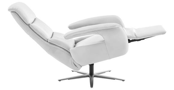 RELAXSESSEL in Leder Weiß  - Edelstahlfarben/Weiß, Design, Leder/Metall (76/119/86cm) - Dieter Knoll