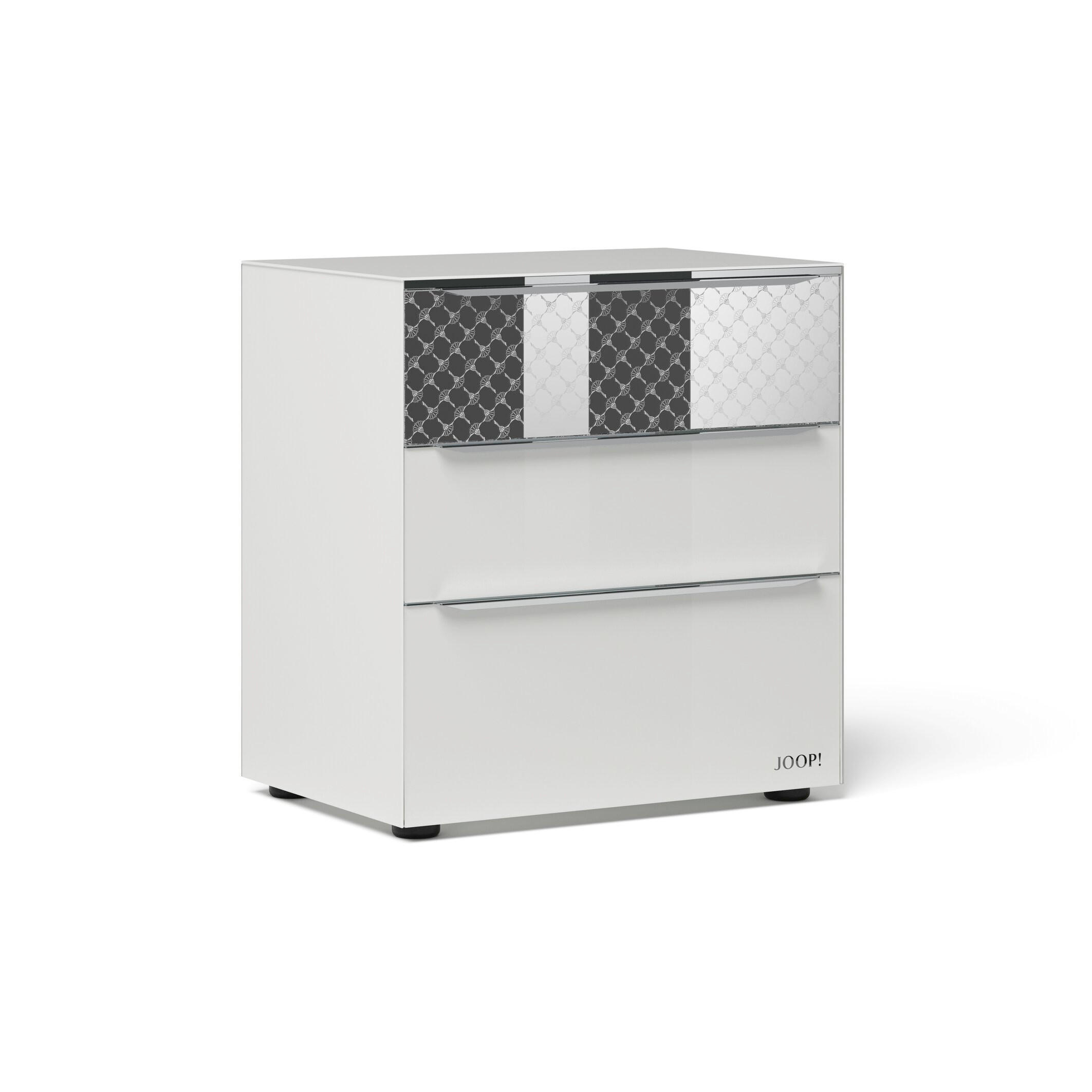NACHTSCHRANK 58/63/40 cm  - Chromfarben/Schwarz, Design, Glas/Holzwerkstoff (58/63/40cm) - Joop!