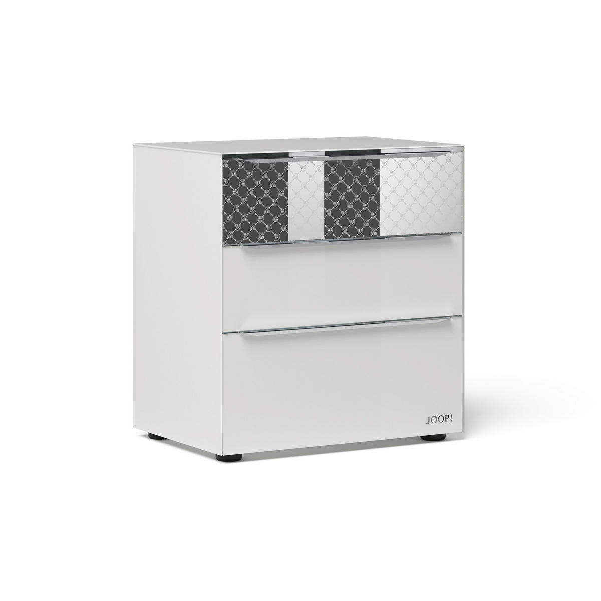 NACHTSCHRANK 58/63/40 cm  - Chromfarben/Schwarz, Design, Glas/Holzwerkstoff (58/63/40cm) - Joop!