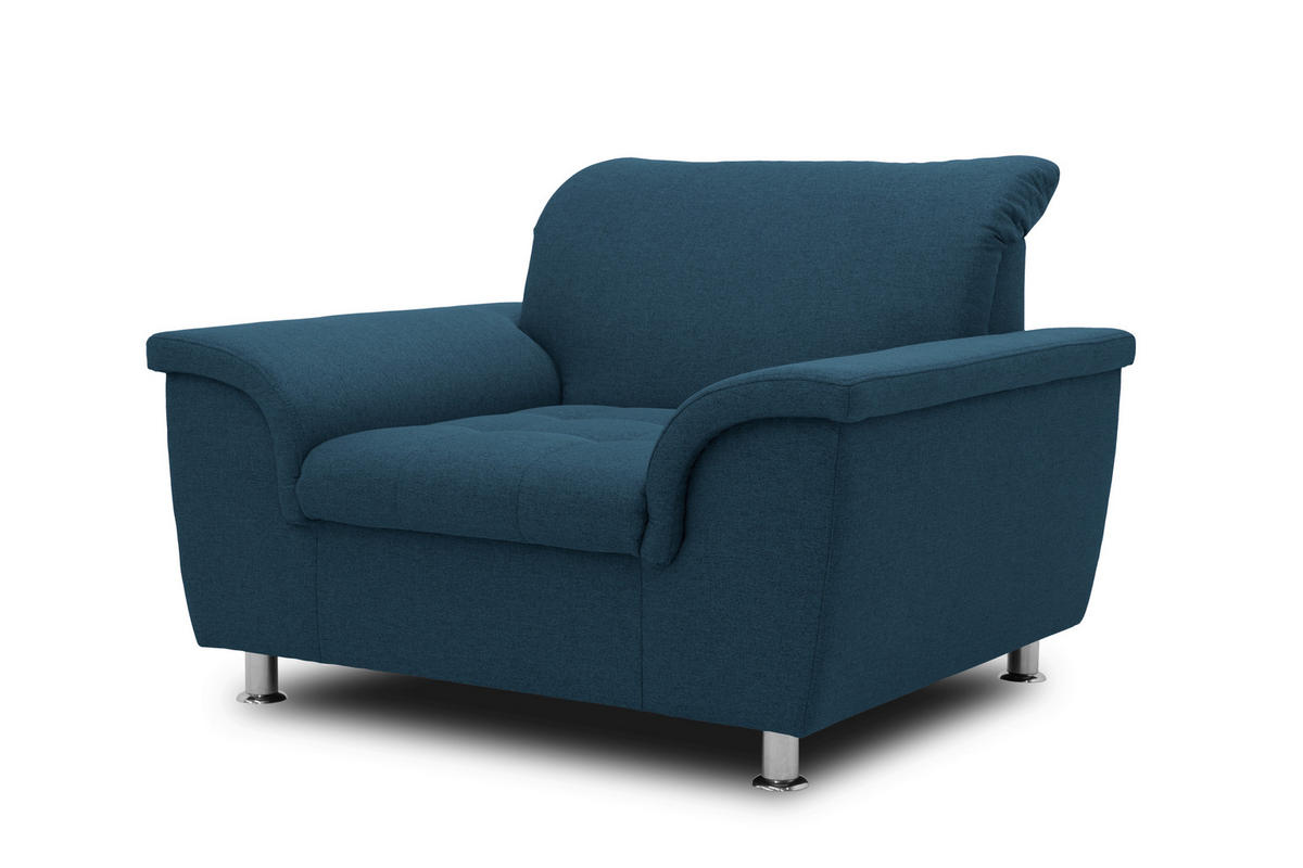 SESSEL Webstoff Dunkelblau    - Chromfarben/Dunkelblau, KONVENTIONELL, Textil/Metall (120/81/97cm) - MID.YOU
