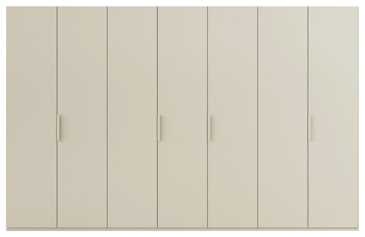 DREHTÜRENSCHRANK 350/235/61 cm,  in Champagner, 7-türig  - Champagner, Basics, Holzwerkstoff/Metall (350/235/61cm) - Novel