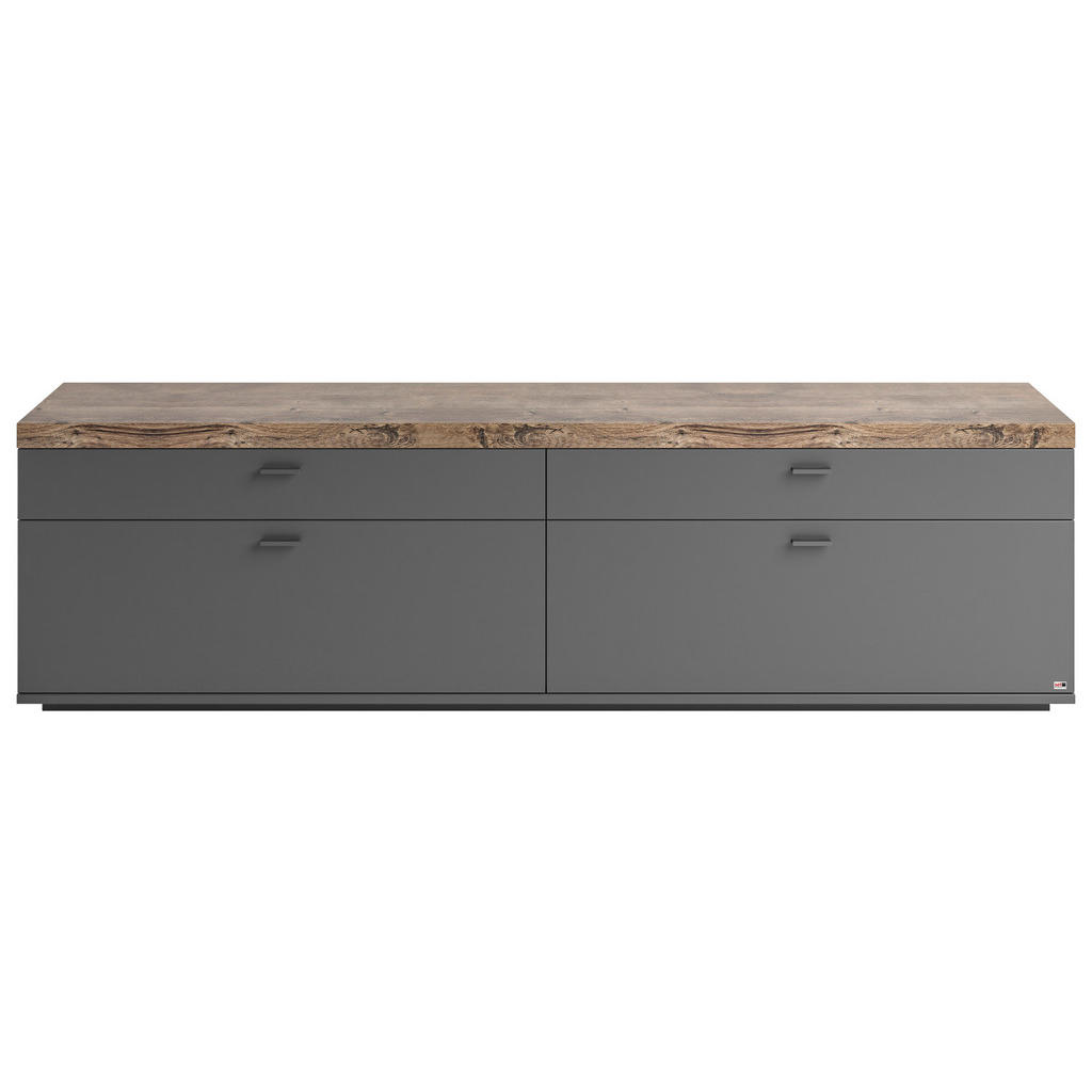 Thumbnail - SetOne by Musterring Lowboard, Grau, Eiche, Metall, 4 Schublade(n) Schubladen, 210x58.7x43.8 cm, Wohnzimmer, Wohnwände, ...