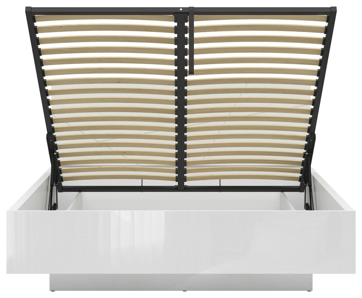 BETT  in Weiß Hochglanz  - Weiß Hochglanz, MODERN (160/200cm) - MID.YOU