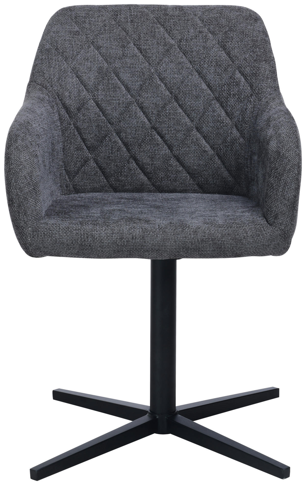 ARMLEHNSTUHL  in Eisen Leinenoptik  - Schwarz/Grau, MODERN, Holz/Textil (54/84/61cm) - Livetastic