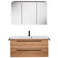 BADEZIMMER 3-teilig  in 101,2 cm  - Eichefarben/Schwarz, KONVENTIONELL, Glas/Holzwerkstoff (101,2cm) - Novel