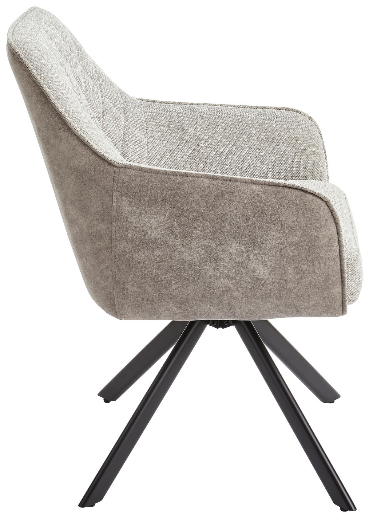 ARMLEHNSTUHL  in Eisen Webstoff, Leinenoptik  - Beige/Schwarz, MODERN, Holz/Textil (60/87/65cm) - Livetastic