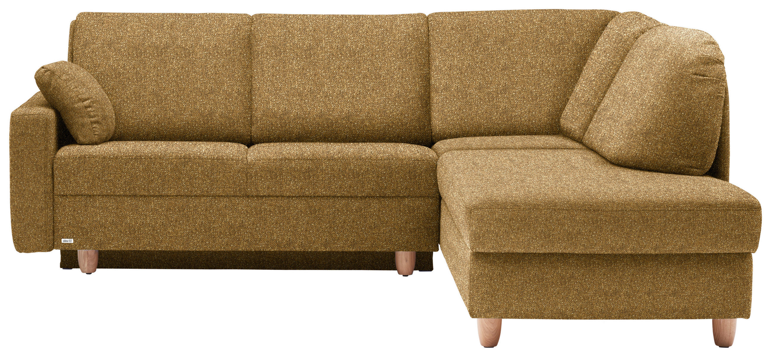 ECKSOFA  in Mikrovelours Senfgelb  227/208 cm  - Eichefarben/Rot, KONVENTIONELL, Holz/Textil (227/208cm) - Sedda