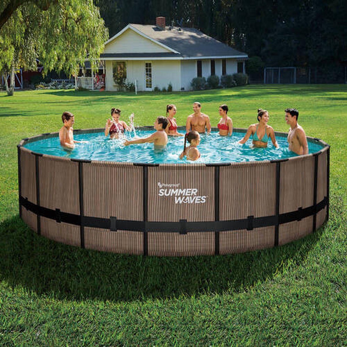 POOL PGP4E01852B 549/132 cm  - Teakfarben, KONVENTIONELL, Kunststoff (549/132cm)