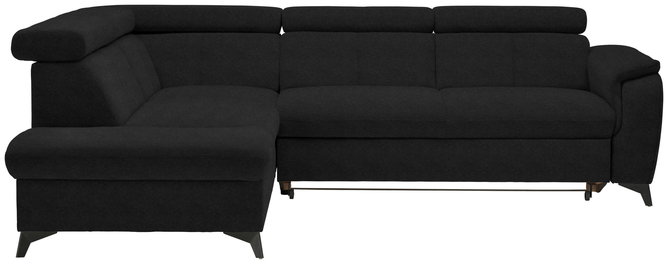 ECKSOFA in Webstoff Schwarz  - Schwarz, Design, Textil/Metall (203/260cm) - Stylife