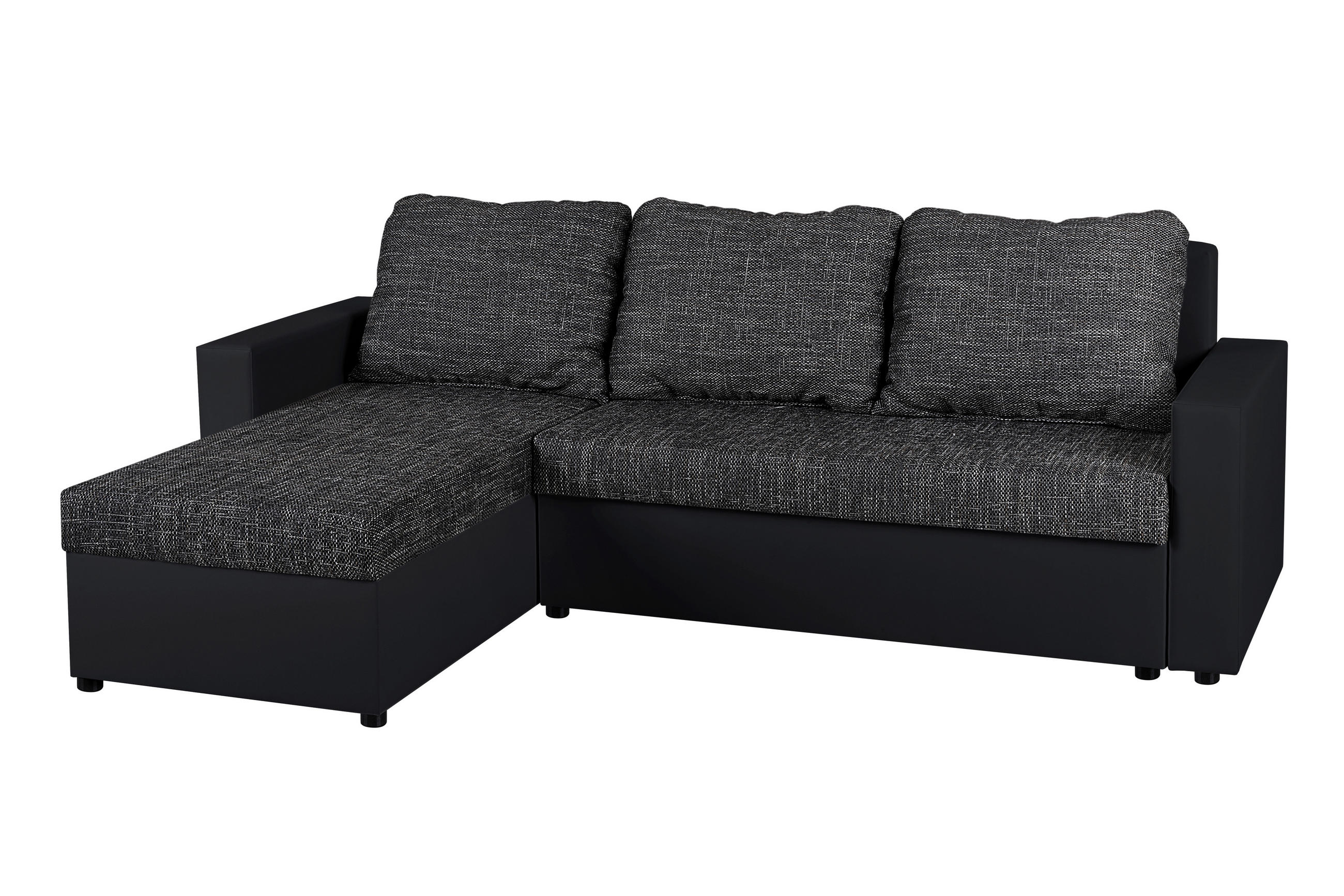 Colțar, textil, material pe bază de lemn, negru - negru, Design, plastic/textil (147/228cm) - P & B