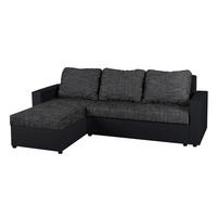Colțar, textil, material pe bază de lemn, negru - negru, Design, plastic/textil (147/228cm) - P & B
