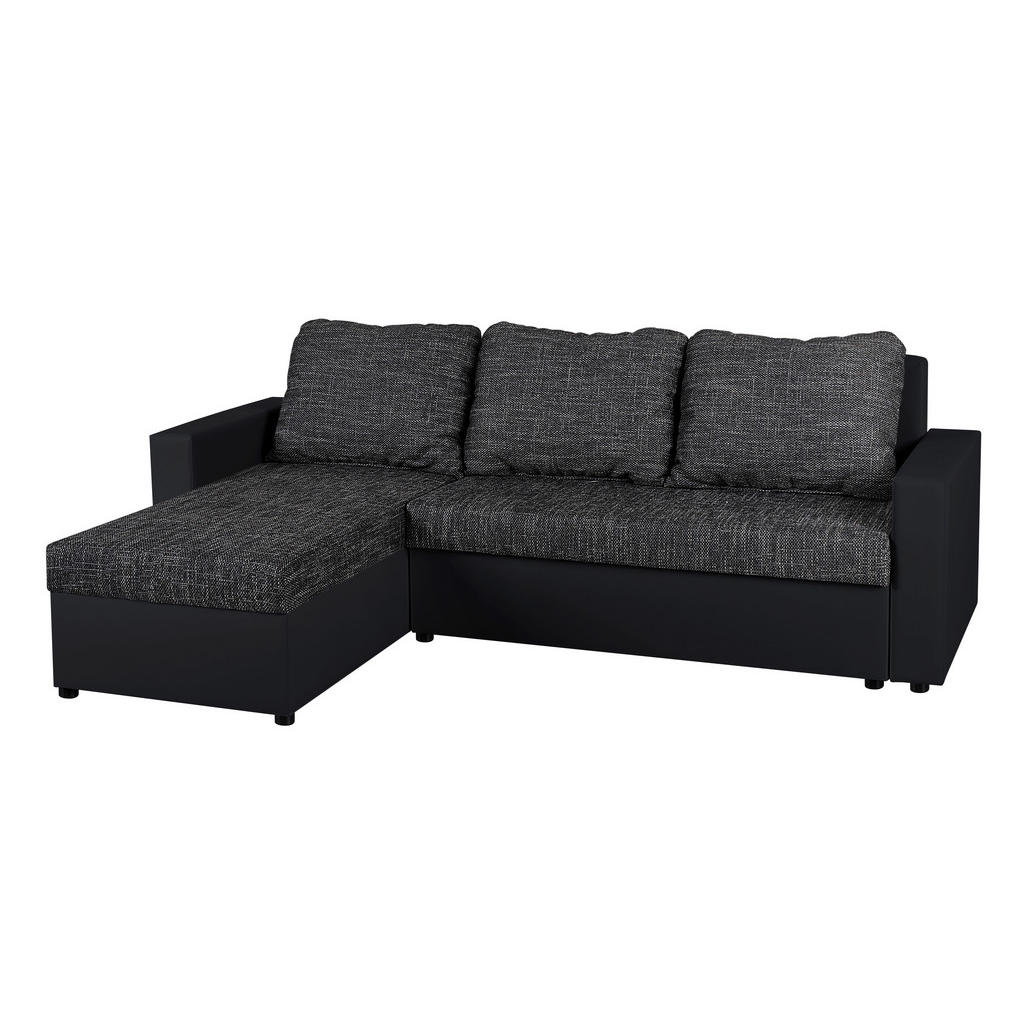 P & B ROHOVÁ SEDAČKA, textil, kompozitné drevo, čierna