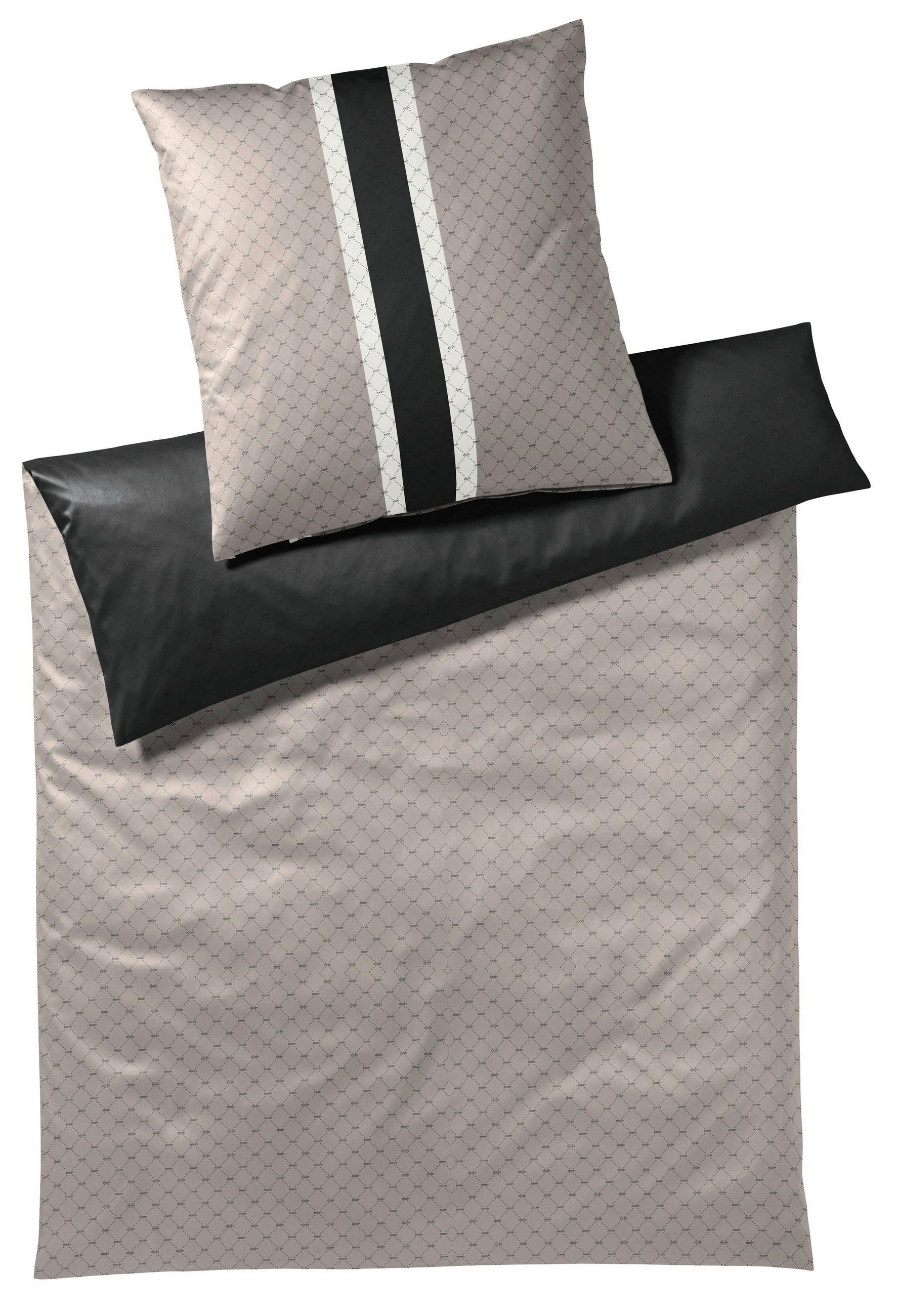 BETTWÄSCHESET Makosatin 160/210 cm  70 cm/50 cm  - Schwarz, Basics, Textil (160/210cm) - Joop!