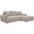 ECKSOFA Beige Webstoff  - Beige/Schwarz, MODERN, Kunststoff/Textil (265/175cm) - Carryhome