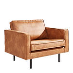 SESSEL Kombination Echtleder/Stoff Mikrofaser Cognac    - Cognac/Schwarz, Design, Leder/Textil (105/85/86cm) - Ambia Home