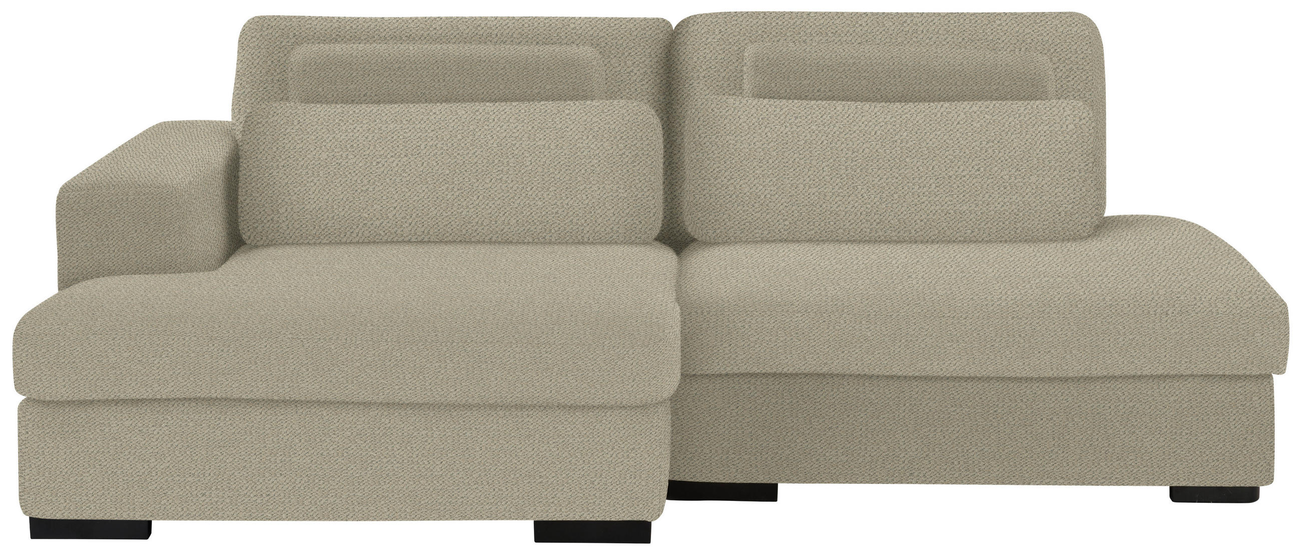 ECKSOFA in Chenille Cappuccino  - Schwarz/Cappuccino, Design, Kunststoff/Textil (158/223cm) - Lomoco