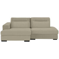 ECKSOFA in Chenille Cappuccino  - Schwarz/Cappuccino, Design, Kunststoff/Textil (158/223cm) - Lomoco