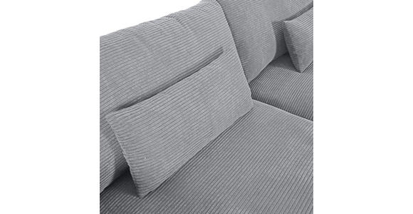 BIGSOFA Cord Hellgrau  - Hellgrau/Schwarz, KONVENTIONELL, Kunststoff/Textil (260/66/115cm) - Carryhome