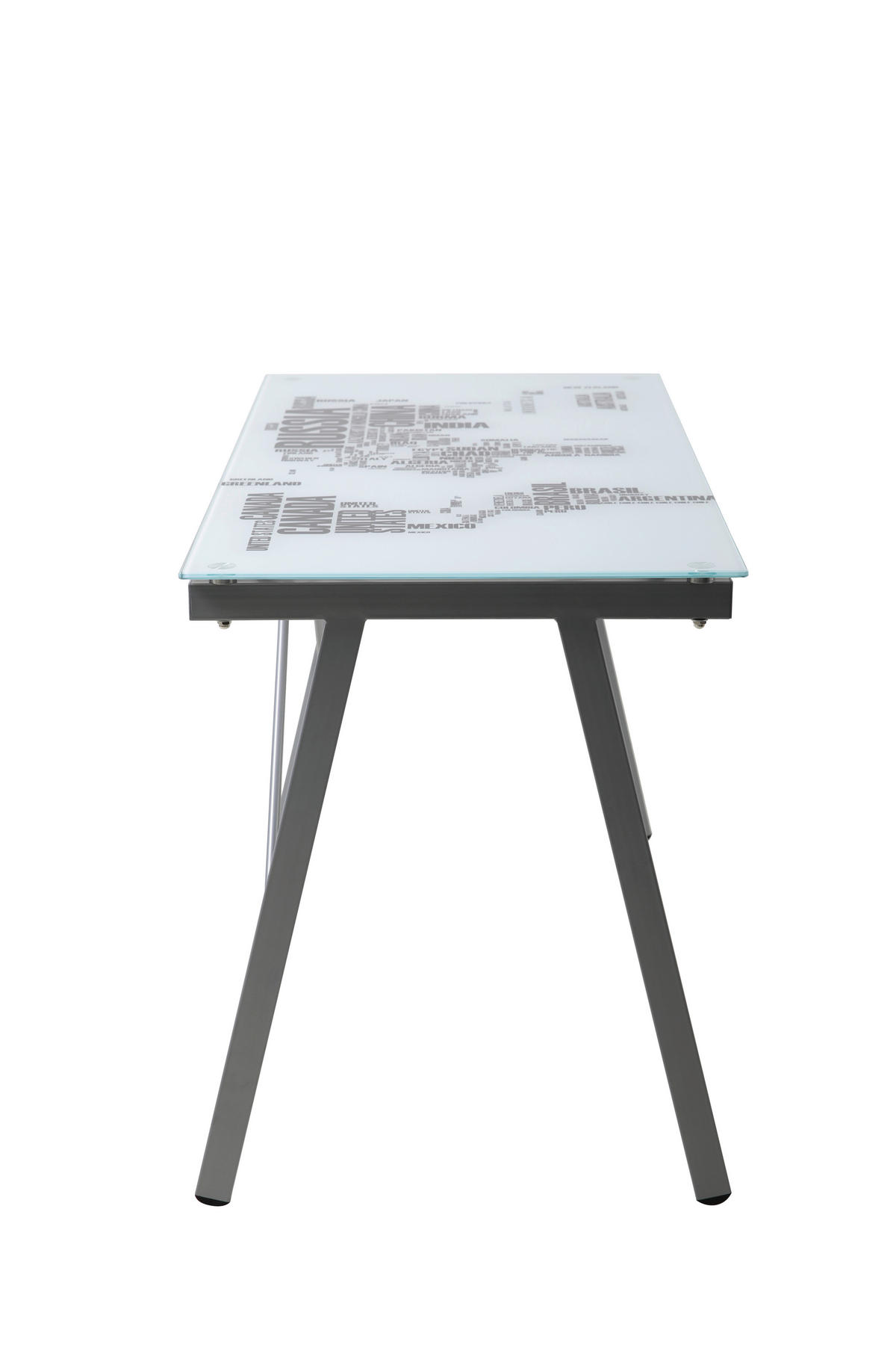 SCHREIBTISCH 113/58/73 cm  in Grau, Weiß  - Weiß/Grau, Design, Glas/Metall (113/58/73cm) - Livetastic