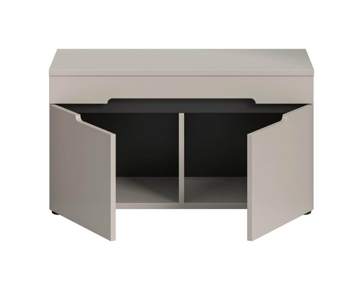 GARDEROBENBANK - Kaschmir/Schwarz, Design, Kunststoff (80/45/37cm) - MID.YOU