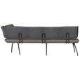 ECKBANK 225/165 cm Mikrofaser Anthrazit, Grau, Schwarz   - Anthrazit/Schwarz, Design, Textil/Metall (225/165cm) - Moderano