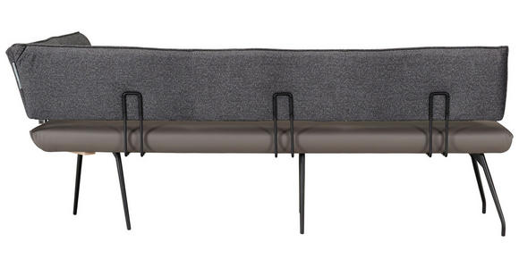 ECKBANK 225/165 cm Mikrofaser Anthrazit, Grau, Schwarz - Anthrazit/Schwarz, Design, Textil/Metall (225/165cm) - Moderano