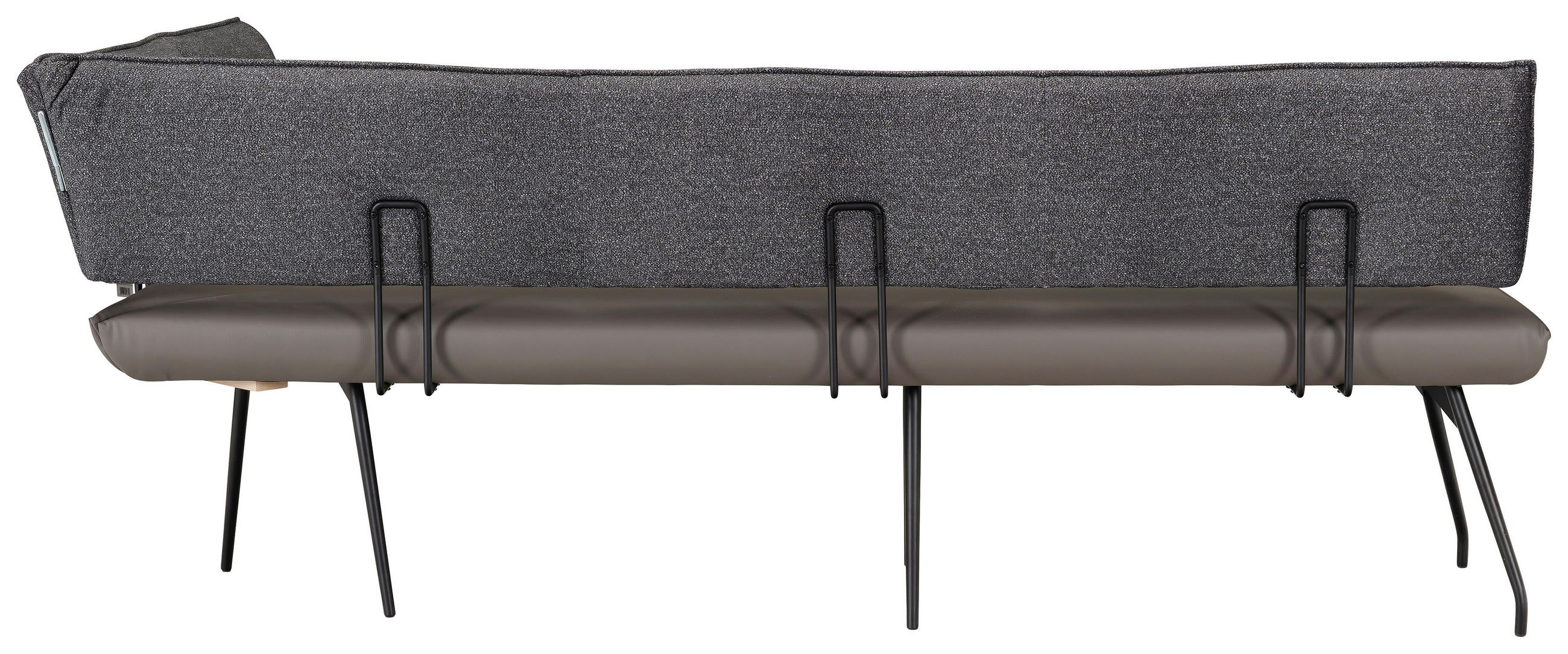 ECKBANK 225/165 cm Mikrofaser Anthrazit, Grau, Schwarz   - Anthrazit/Schwarz, Design, Textil/Metall (225/165cm) - Moderano