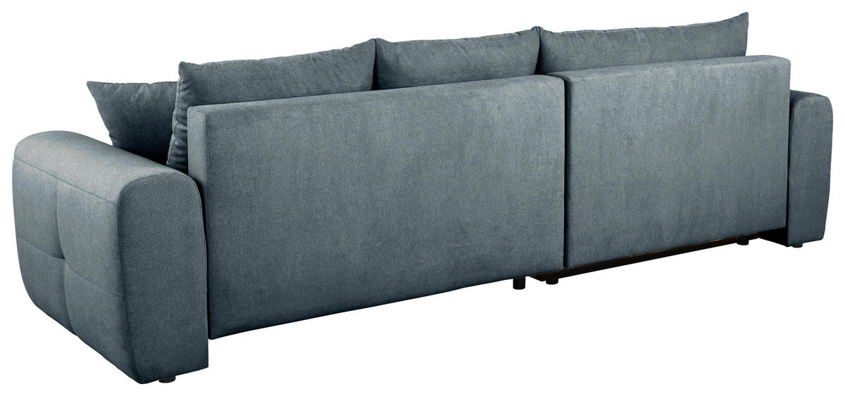 ECKSOFA in Velours Blau  - Blau/Schwarz, Konventionell, Kunststoff/Textil (168/298cm) - Carryhome