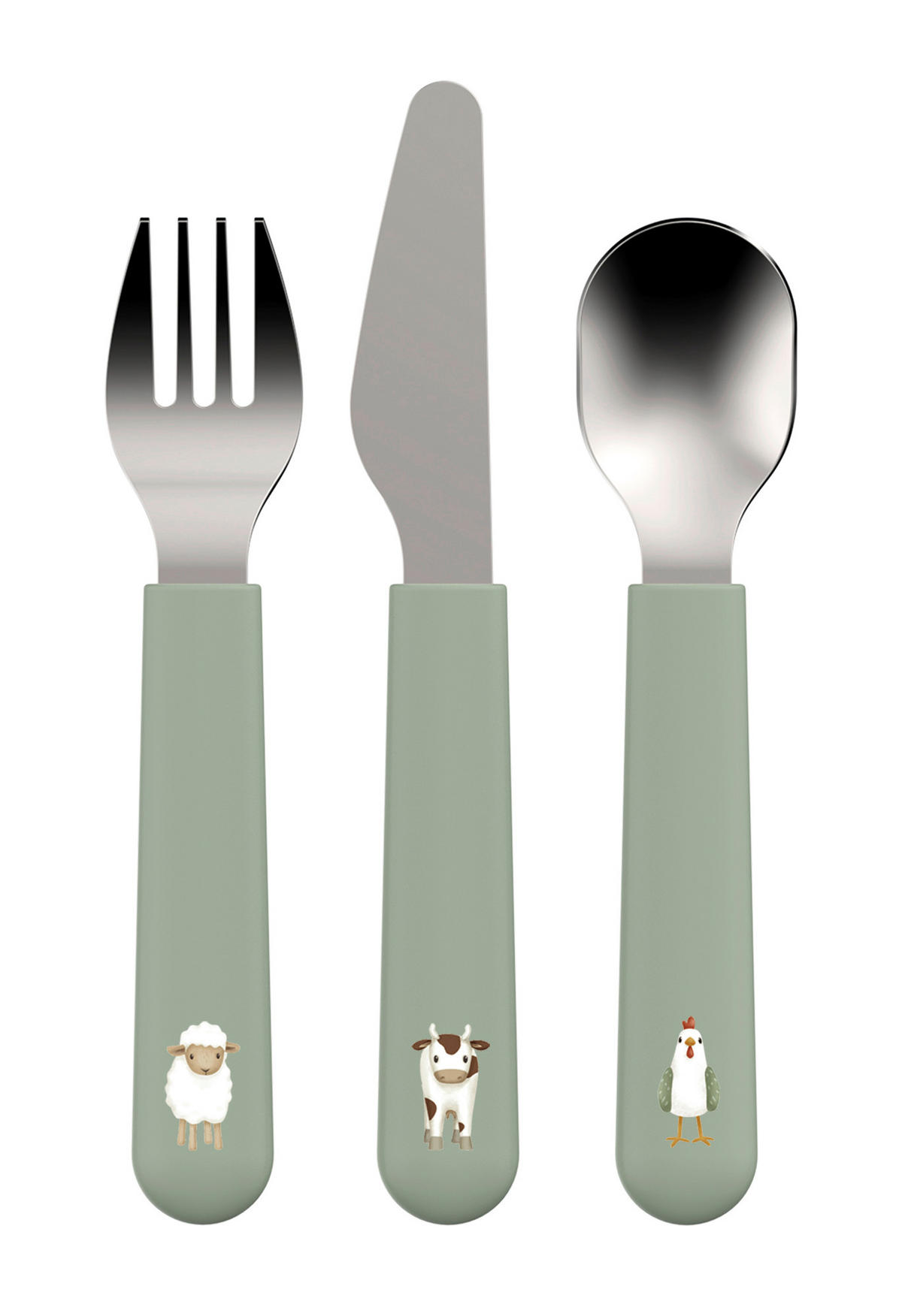 KINDERBESTECK - Olivgrün, Basics, Kunststoff/Metall (12/1,7/19,3cm) - Mepal