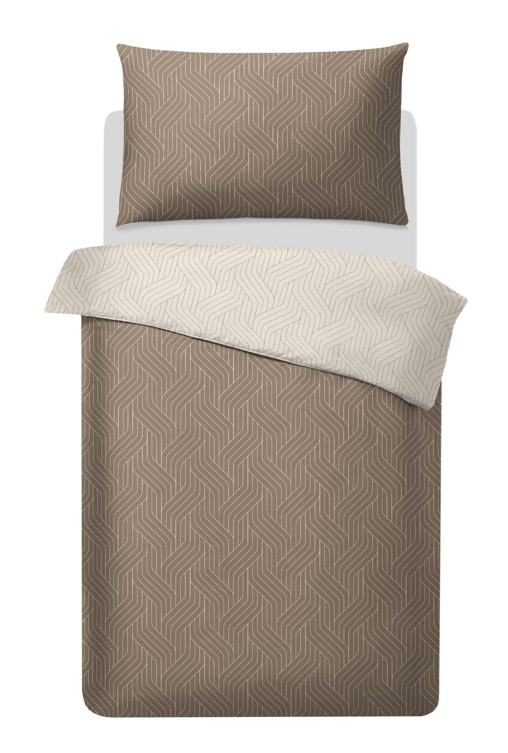 BETTWÄSCHESET Coffee Brown Satin 160/210 cm  50 cm/70 cm  - Cappuccino, Basics, Textil (160/210cm) - Ambiente