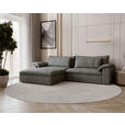 ECKSOFA  in Webstoff Graubraun  198/306 cm  - Graubraun/Schwarz, MODERN, Kunststoff/Textil (198/306cm) - Carryhome