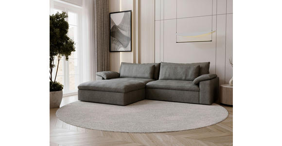 ECKSOFA  in Webstoff Graubraun  198/306 cm  - Graubraun/Schwarz, MODERN, Kunststoff/Textil (198/306cm) - Carryhome