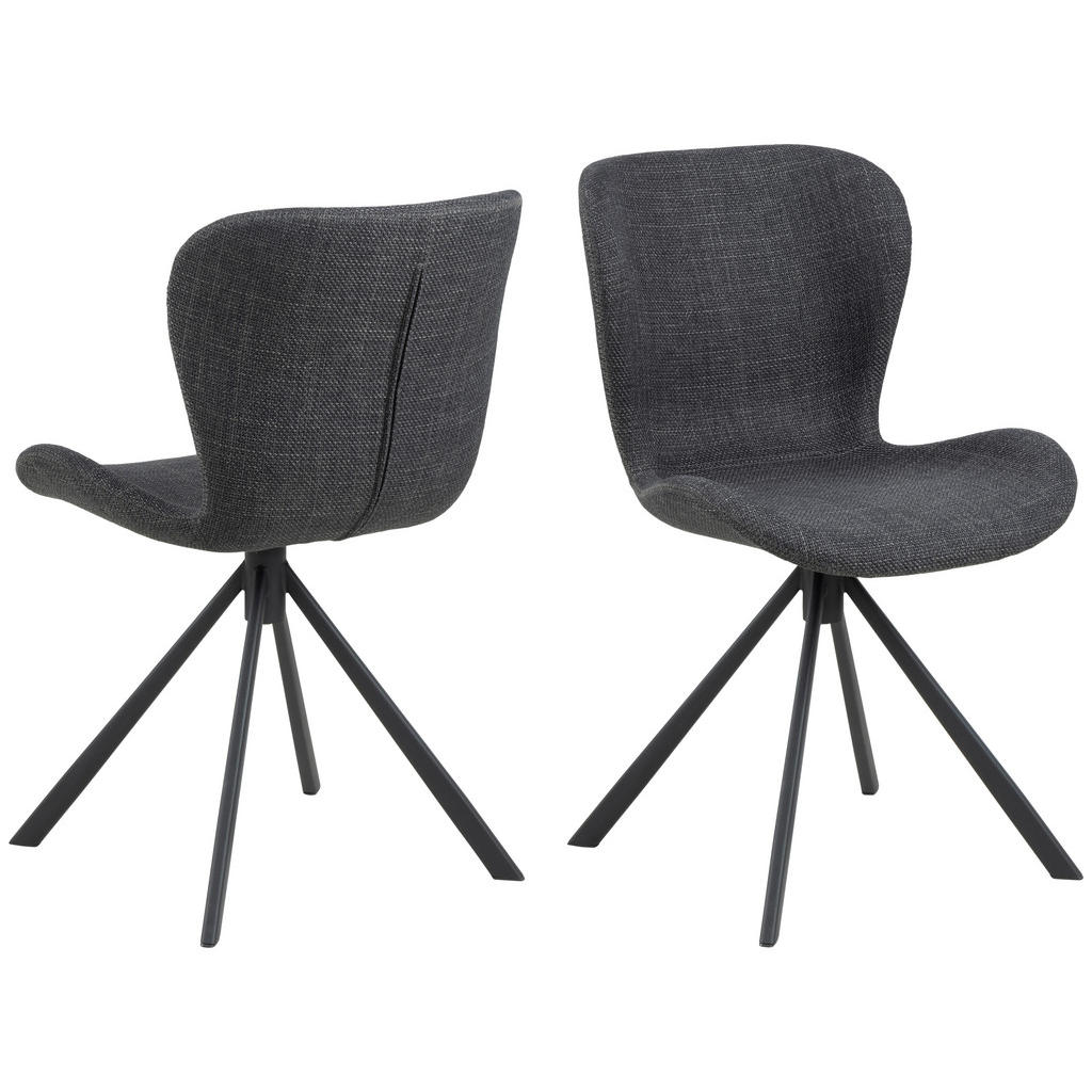 Thumbnail - Mid.you Stuhl, Dunkelgrau, Metall, Textil, Sternfuß, 46.5x81x53 cm, Sitzfläche 360° drehbar, Esszimmer, Stühle, Esszimme...