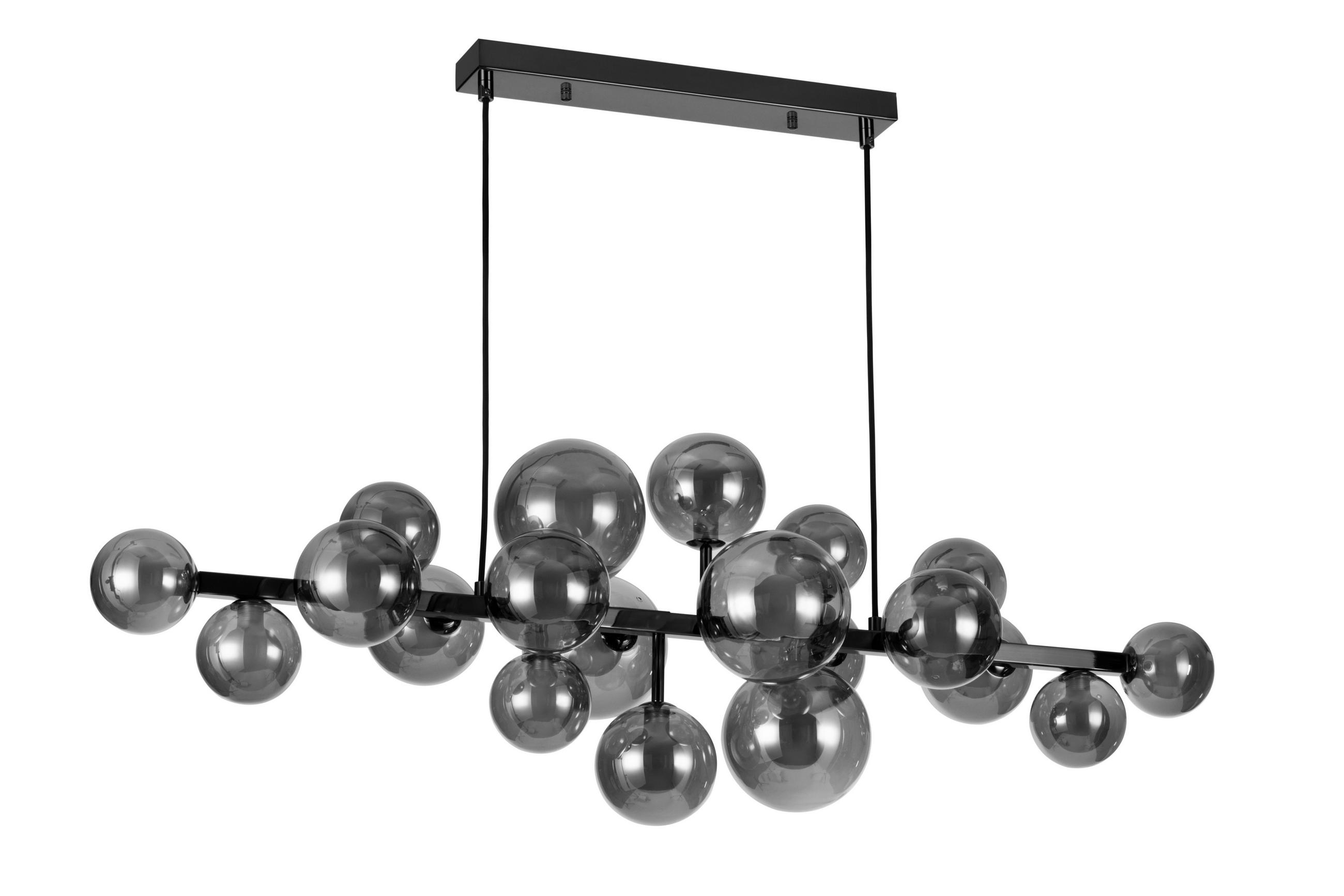 HÄNGELEUCHTE Dglas 120/40/150 cm   - Schwarzchrom, Design, Glas/Metall (120/40/150cm) - Dieter Knoll