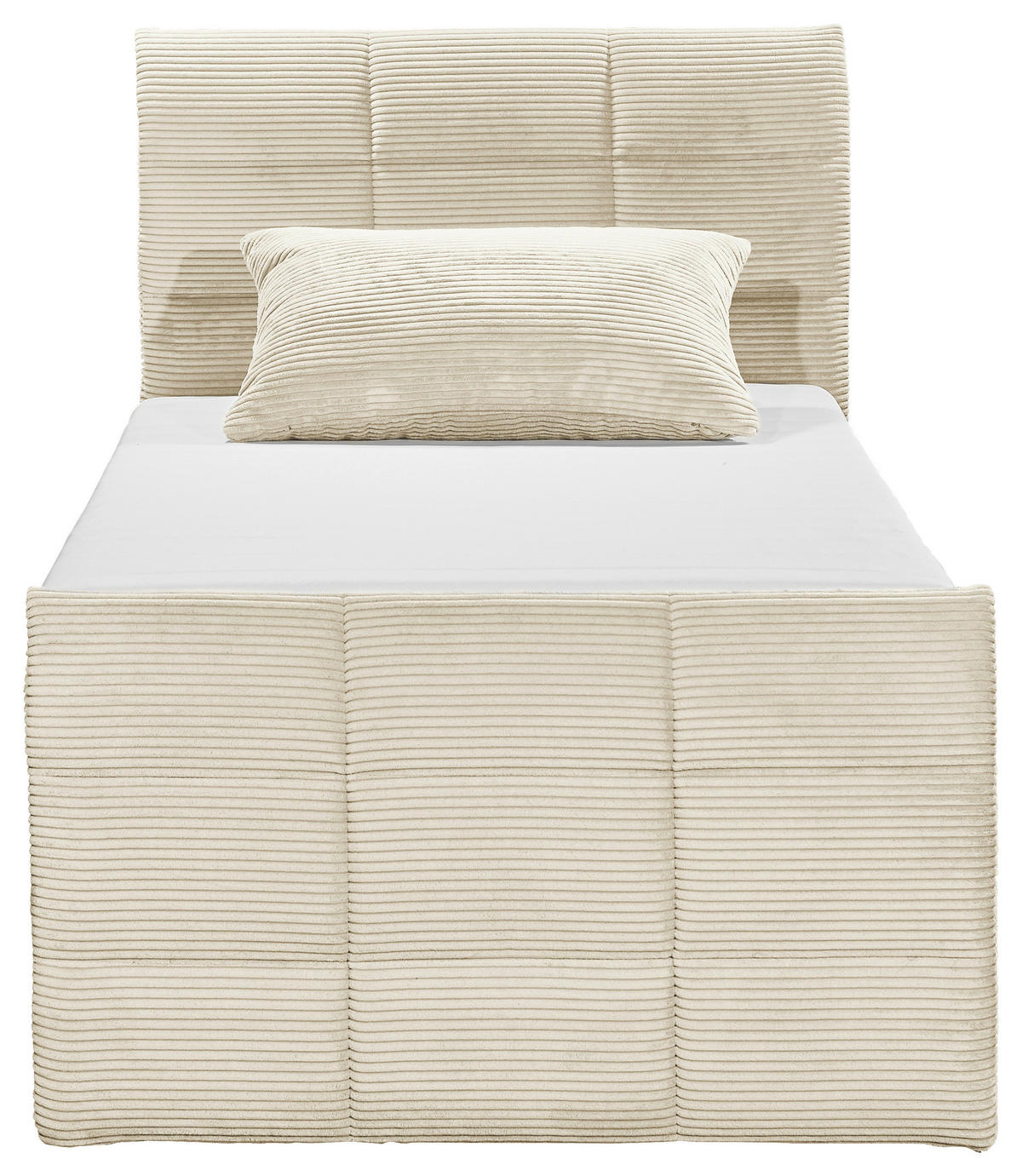 BOXSPRINGBETT 100/200 cm  in Creme  - Creme/Schwarz, Modern, Holzwerkstoff/Kunststoff (100/200cm) - MID.YOU