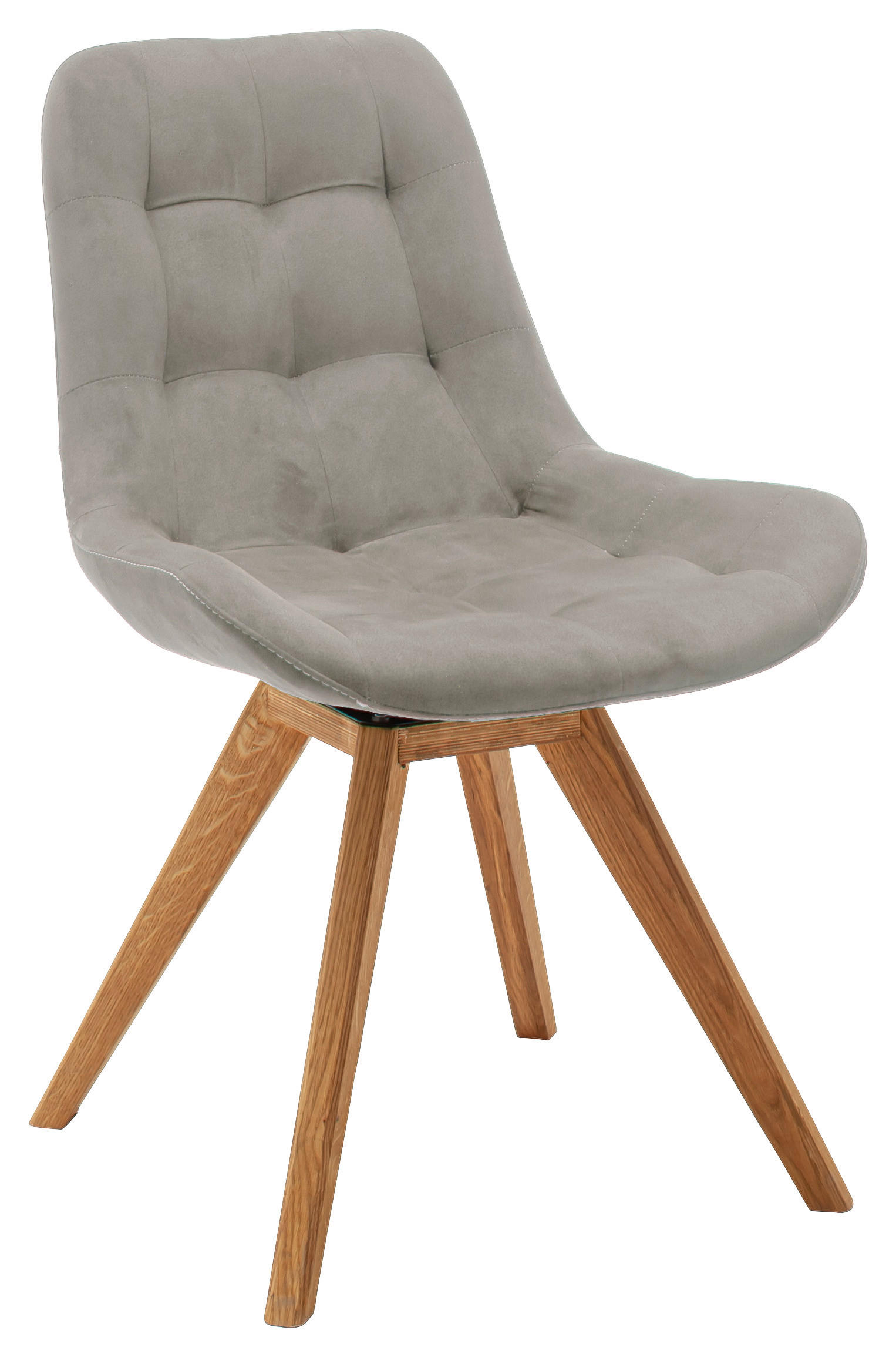 STUHL  Stoffauswahl, Sitzfläche 180° drehbar, automatische Rückholfunktion Flachgewebe  Hellgrau  - Hellgrau, KONVENTIONELL, Holz/Textil (56/84/63cm) - Carryhome