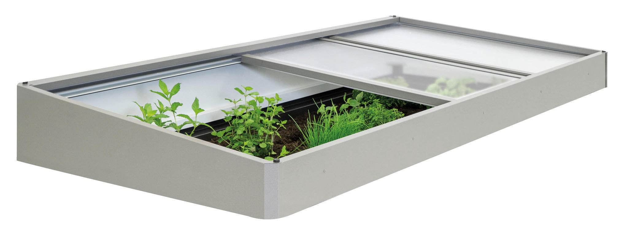 HOCHBEETAUFSATZ  - Grau, Design, Metall (200/23/101cm) - Biohort