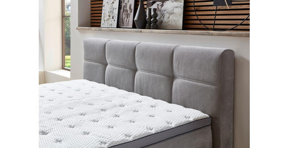 BOXSPRINGBETT 180/200 cm in Hellgrau - Hellgrau/Schwarz, KONVENTIONELL, Kunststoff/Textil (180/200cm) - Carryhome