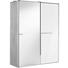 SCHWEBETÜRENSCHRANK in Weiß, Sonoma Eiche - Chromfarben/Weiß, Design, Glas/Holzwerkstoff (167/222/68cm) - Moderano SCHWEBETÜRENSCHRANK in Weiß, Sonoma Eiche - Chromfarben/Weiß, Design, Glas/Holzwerkstoff (167/222/68cm) - Moderano