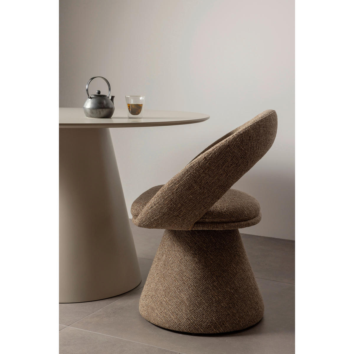 ARMLEHNSTUHL  Sitzfläche 360° drehbar Webstoff  - Sandfarben, MODERN, Textil (63/80/57cm) - Livetastic