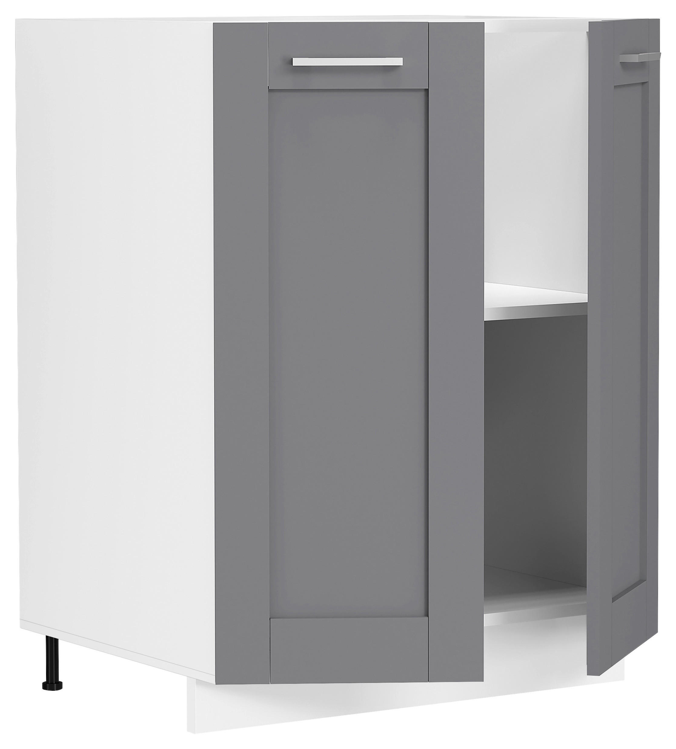 KÜCHENUNTERSCHRANK 60/82/46 cm  in Anthrazit, Weiss  - Weiss/Anthrazit, Trend, Holzwerkstoff/Kunststoff (60/82/46cm) - MID.YOU
