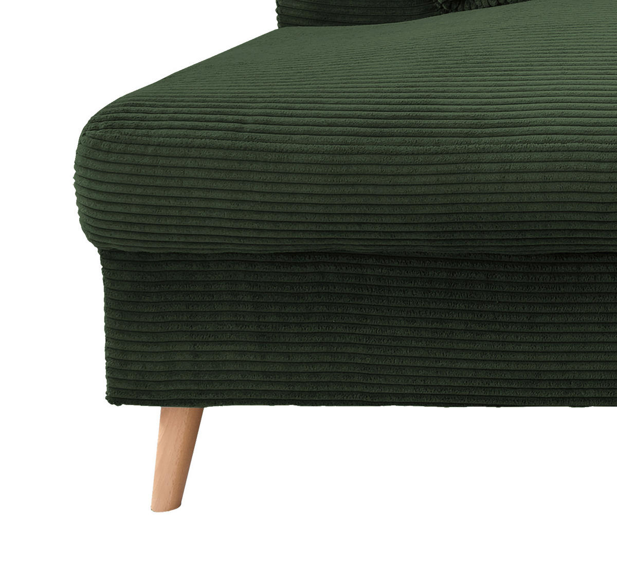 WOHNLANDSCHAFT in Cord Dunkelgrün  - Dunkelgrün/Naturfarben, Konventionell, Holz/Textil (200/301/150cm) - P & B